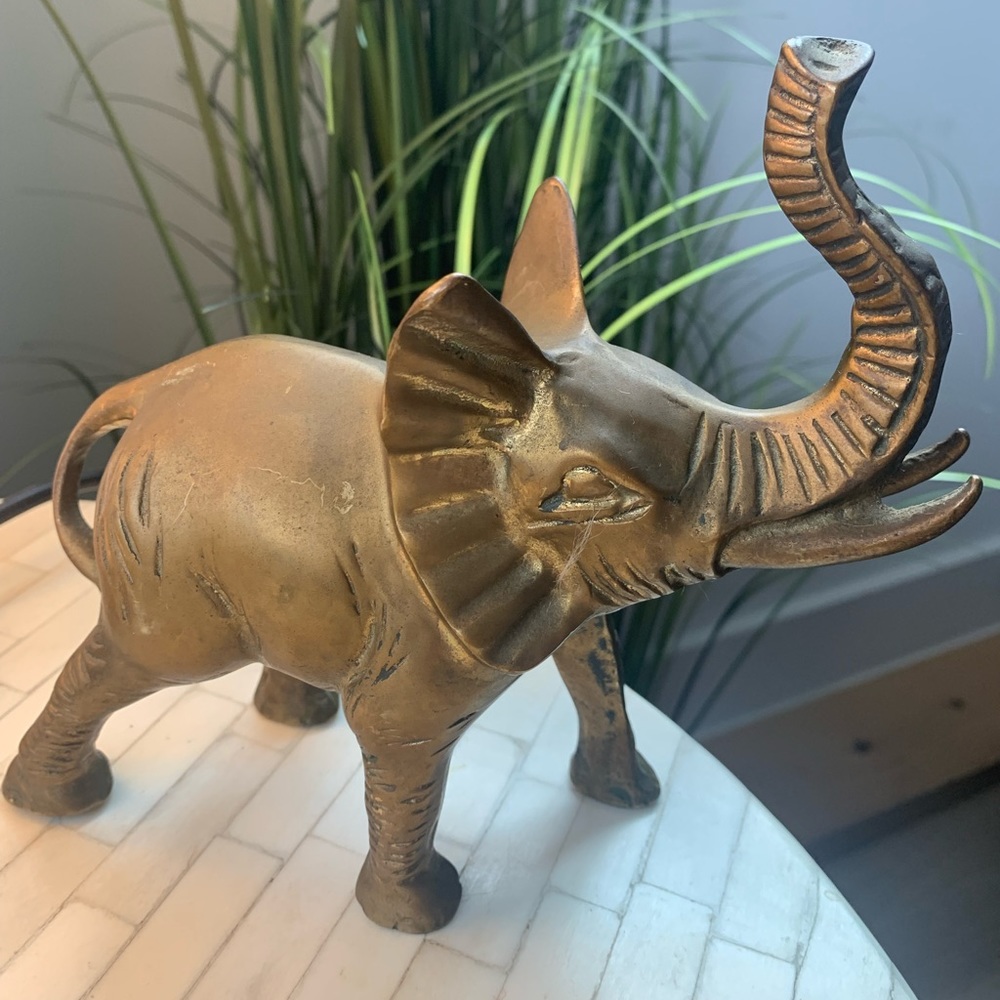 Vintage solid brass elephant